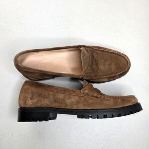 J Crew Winona Suede Lug Sole Penny Loafers – Rich Toffee – Size 9.5 Classic Prep